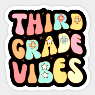 Third Grade Vibes Groovy Teacher Women Kids Sticker